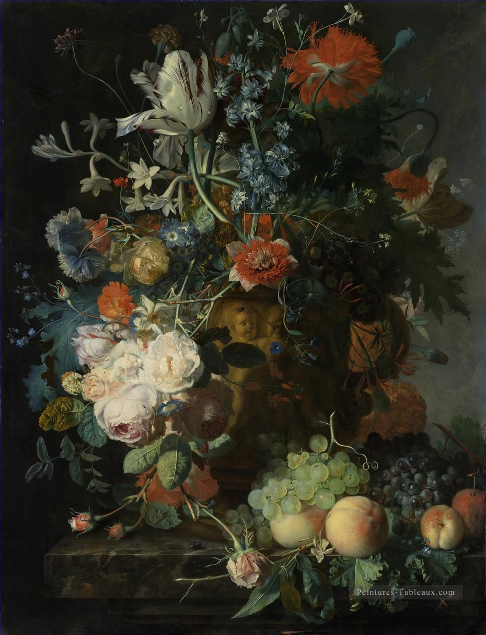 Nature morte avec des fleurs et des fruits 4 Jan van Huysum Peintures à l'huile
